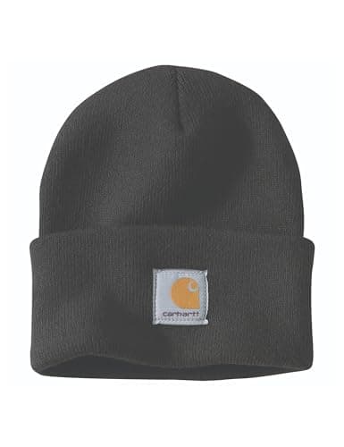 Carhartt Mens Knit Cuffed Beanie Hat, Black, One Size US