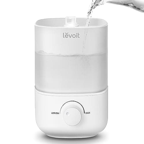 LEVOIT Top Fill Humidifiers for Bedroom, 2.5L Tank for Large Room, Easy to Fill & Clean, 28dB Quiet Cool Mist Air Humidifier for Home Baby Nursery & Plants, Auto Shut-off and BPA-Free for Saf