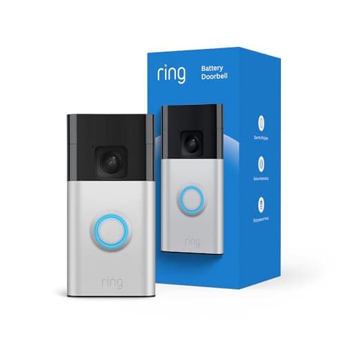 Ring Battery Doorbell (newest model), Home or business security with Head-to-Toe video, Live View with Two-Way Talk, and Motion Detection & Alerts, Satin Nickel