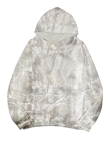 Lauweion Womens Oversized Camo Hoodie Maple Leaf Graphic Hooded Sweatshirt Fleece Camouflage Hoodie with Kangaroo Pockets