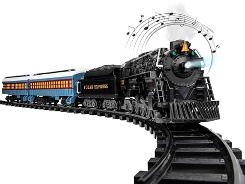 Lionel Battery-Operated The Polar Express Toy Train Set with Bluetooth, Locomotive, Train Cars, & Track with Authentic Train Sounds, Lights, & Water Vapor Smoke Effects for Kids 4+
