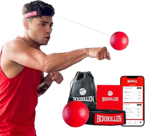 Boxbollen® Boxing Reflex Ball - Celebrity-Endorsed Home Workout Game - App-Connected Punch Counter - Hand Eye Coordination Training Ball - Christmas Gift for Boxers, All Ages - Stocking Stuff